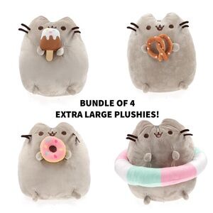 BUNDLE of 4 Extra Large 13 inch BRAND NEW Pusheen Plushies!